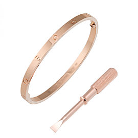 Cartier Mini Love 18K Rose Gold Bracelet Size 16