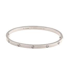 Cartier Mini Love 18K White Gold Bracelet Size 17