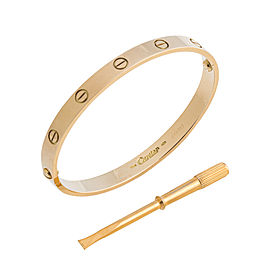 Cartier Love 18K Yellow Gold Bracelet Size 18