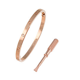 Cartier 18K Rose Gold Mini Love Bracelet Size 16