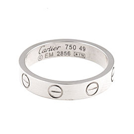 Cartier 18K White Gold Mini Love Ring Size 4.75