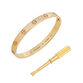 Cartier Love 18K Yellow Gold Bracelet Size 17