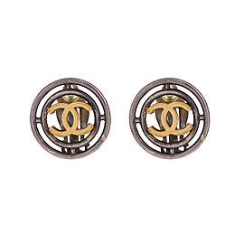 Chanel Silver and Gold-Tone CC Clip-On Earrings