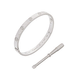 Cartier Love White Gold Bracelet Size 17