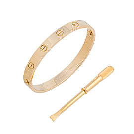 Cartier Love 18K Yellow Gold Bracelet Size 16