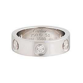 Cartier Love White Gold Ring 3 Diamonds Ring Size 5.75