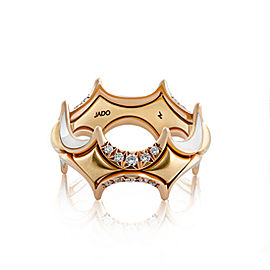 Jado Crown Couture Gold and Enamel 18k Yellow Gold Diamonds Ring