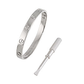 Cartier Love 18K White Gold Bracelet Size 16