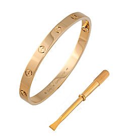 Cartier 18k Yellow Gold Love Bracelet Size 18