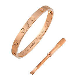 Cartier 18k Rose Gold Love Bracelet Size 17