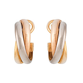 Cartier Trinity 18K Yellow Gold, Rose Gold and White Gold Earrings