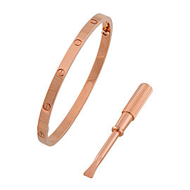 Cartier Love 18k Rose Gold Small Model Bracelet Size 16