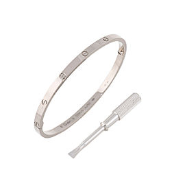 Cartier Mini Love Bracelet 18k White Gold Size 18