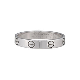 Cartier Mini Love Ring 18K White Gold Size 8.25