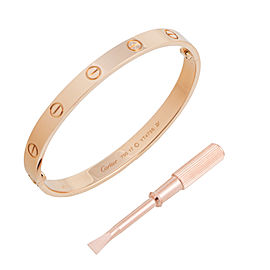 Cartier Love 18K Rose Gold Bracelet Size 17