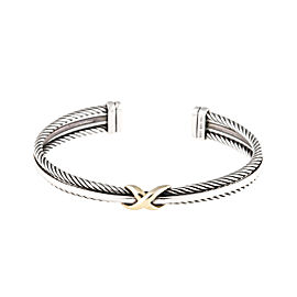 David Yurman 18K Yellow Gold and Sterling Silver X Crossover Cuff Bracelet