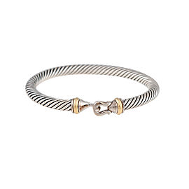 David Yurman Buckle Bracelet Sterling Silver 18k Yellow Gold