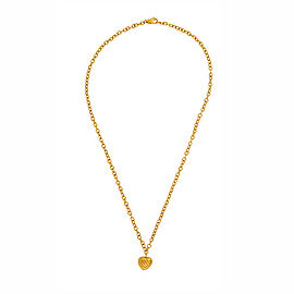 David Yurman 18K Yellow Gold Cable Heart Pendant Necklace