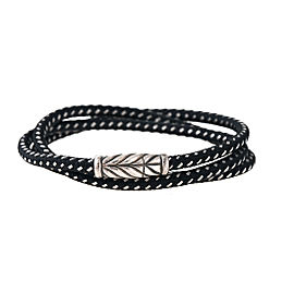 David Yurman Sterling Silver Metallic Chevron Triple-Wrap Bracelet