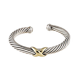 David Yurman 14K Yellow Gold and Silver X Cuff Bracelet