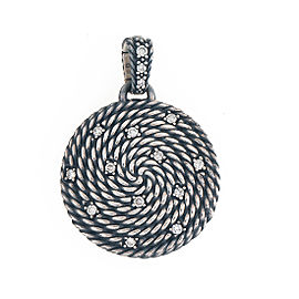 David Yurman Sterling Silver Cable Coil Diamond Pendant