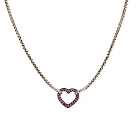 David Yurman Valentine Hearts Pink Sapphire Station Necklace