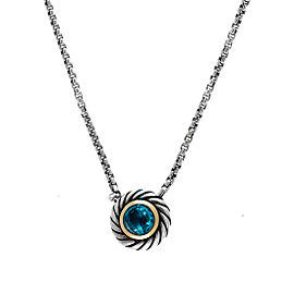 David Yurman Blue Topaz Cookie Necklace