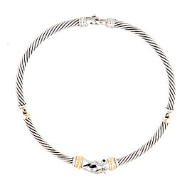 David Yurman 18K Yellow Gold and Silver 0.25ct. Diamond Choker Necklace