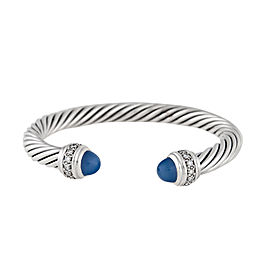 David Yurman Cable Classics Sterling Silver with Chalcedony & 0.04ct Diamond Bracelet