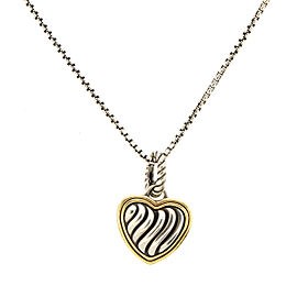 David Yurman Two Tone Heart Necklace