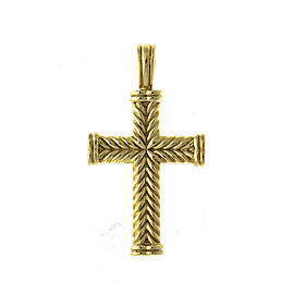 David Yurman 18k Yellow Gold Cross Pendant