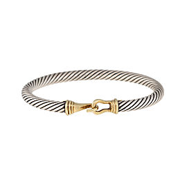 David Yurman 925 Sterling Silver 14K Yellow Gold Cable Bracelet