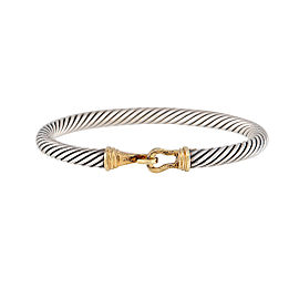 David Yurman Cable Classic Sterling Silver & 14K Yellow Gold Buckle Bracelet