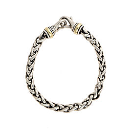 David Yurman 925 Sterling Silver 14K Yellow Gold Wheat Chain Bracelet