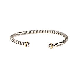 David Yurman 925 Sterling Silver 18K Yellow Gold Cable Bracelet