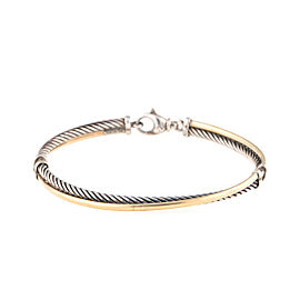 David Yurman Sterling Silver & 18K Yellow Gold Cross Over Bracelet