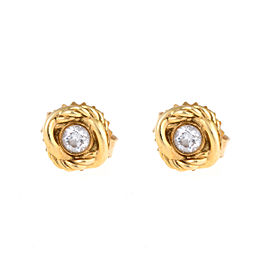 David Yurman 18K Yellow Gold Infinity 0.12ct. Diamond Stud Earrings