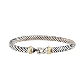 David Yurman 925 Sterling Silver & 14K Yellow Gold Cable Buckle Bracelet