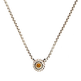 David Yurman 925 Sterling Silver 14K Yellow Gold Citrine Necklace