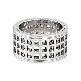 Gucci 18K White Gold Spinning Cutout Ring Size 6