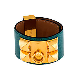 Hermes Green Collier de Chien Bracelet