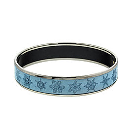 Hermes Printed Enamel Blue Snowflake Cuff