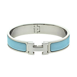 Hermes Powder Blue Enemal H Clic Clac Bracelet