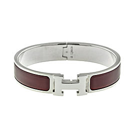 Hermes Powder Burgundy Enemal H Clic Clac Bracelet