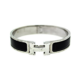 Hermes H Black Enamel Clic Clac Bracelet