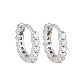 Maria Tash 18K White Gold 0.25" Invisible Set 0.30ct. Diamond Eternity Earrings