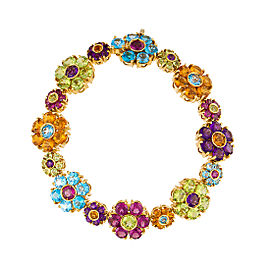 Pasquale Bruni 18k Yellow Gold Multi Gemstone Flower Cluster Bracelet