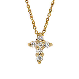 Roberto Coin 18K Yellow Gold Tiny Treasures Baby Cross Diamond Pendant Necklace