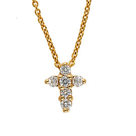 Roberto Coin 18K Yellow Gold 0.11ctw Diamond Baby Cross Necklace