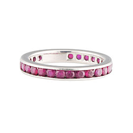 Tiffany & Co. Platinum Ruby Eternity Band Ring Size 6